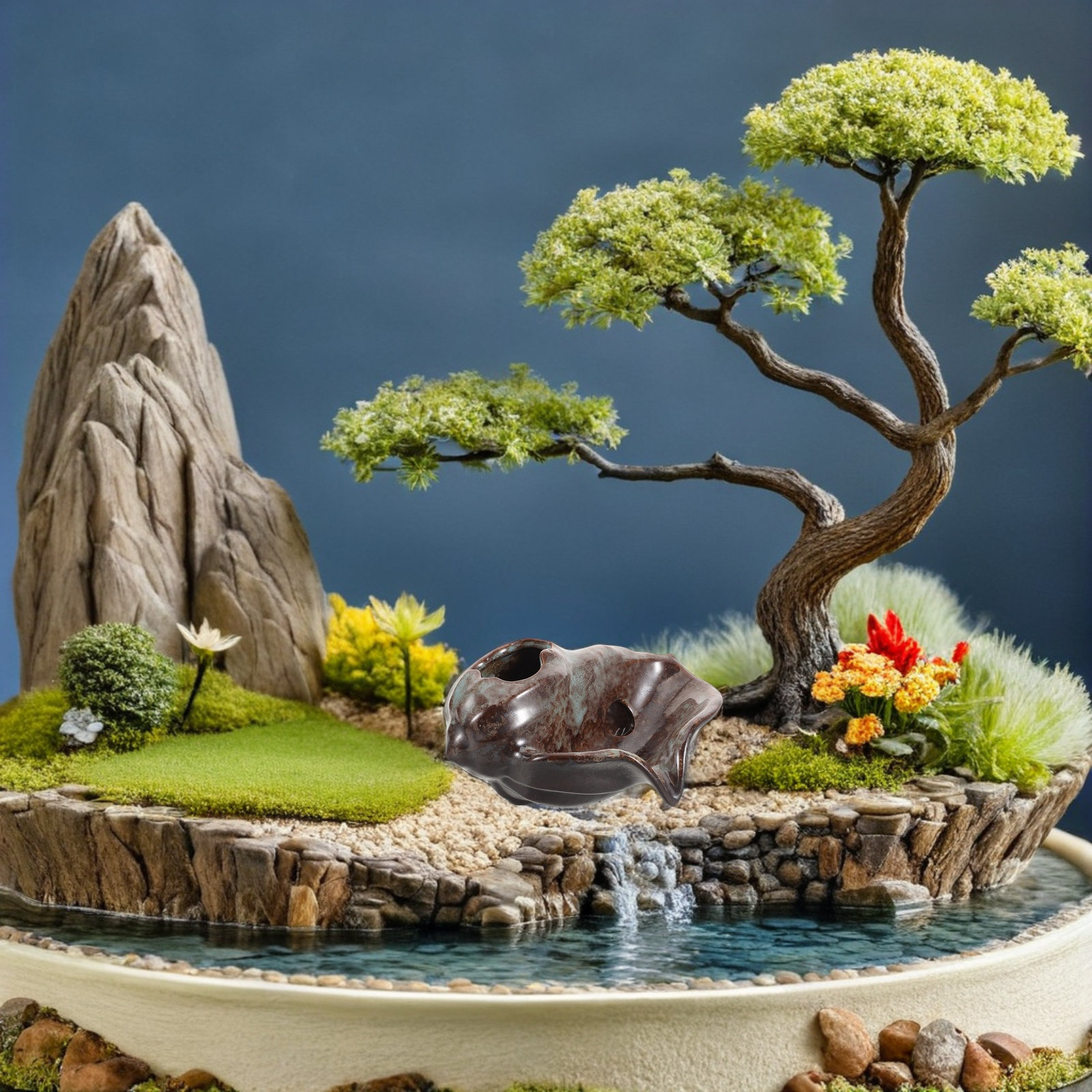 Керамический фонтан-водопад с  – обзор и цена Bonsai Garden Fountain